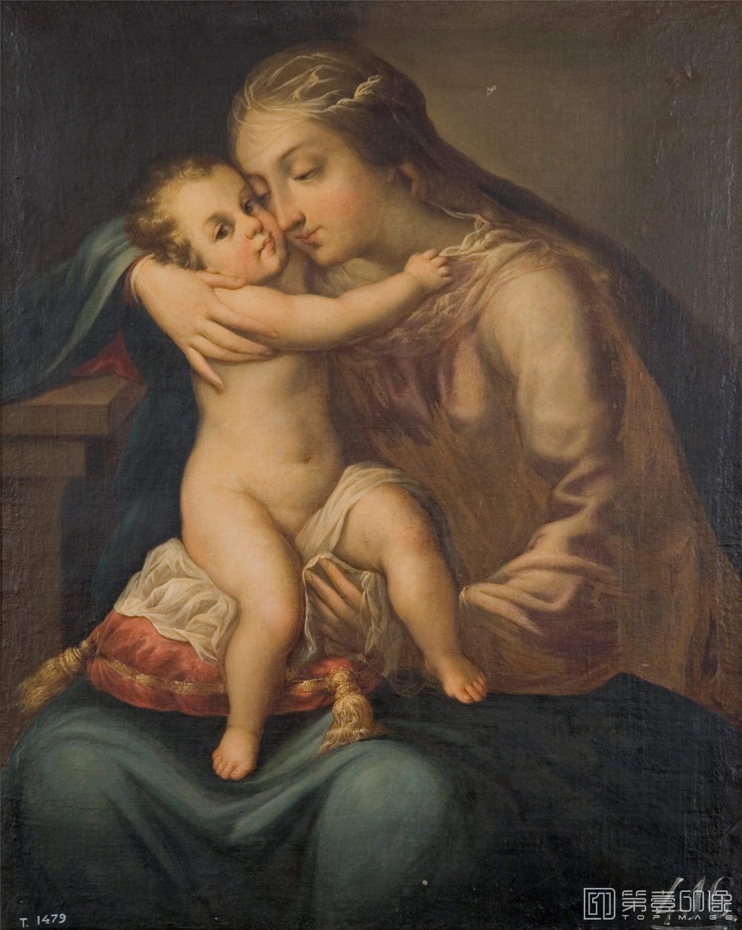 油画-西班牙普拉多美术馆油画藏画-Anónimo-La Virgen con el Niño-102cm x 82cm-0174
